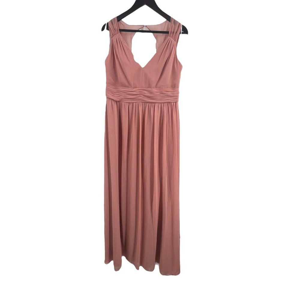 Jenny Packham Cap Sleeve Cutout Illusion‎ Back Dress Desert Rose 16 New